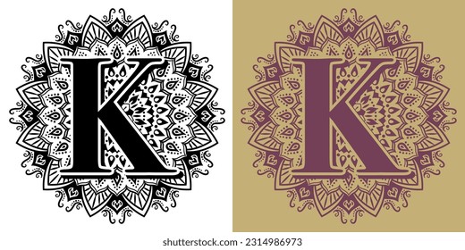 Openwork mandala icon." The letter "K".