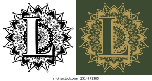 Openwork mandala icon." The letter "L".