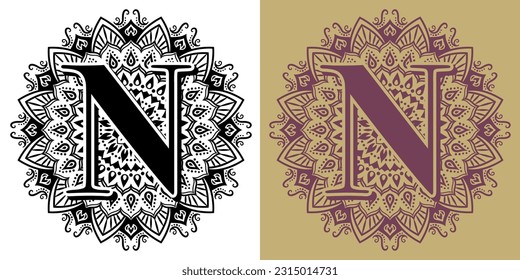 Openwork mandala icon." The letter "N".