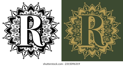 Openwork mandala icon." The letter "R".