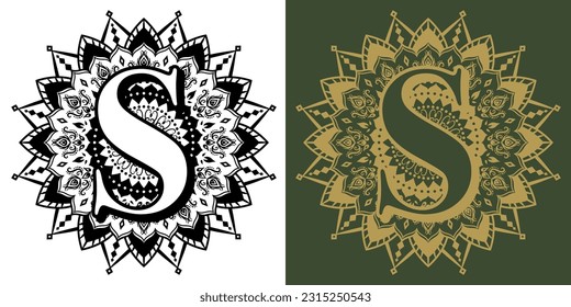 Openwork mandala icon." The letter "S".