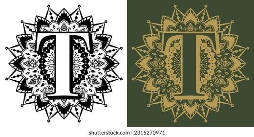 Openwork mandala icon." The letter "T".