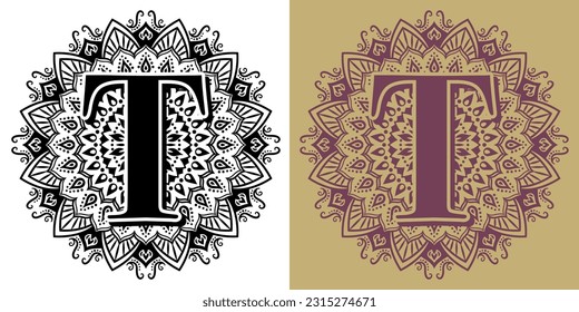 Openwork mandala icon." The letter "T".