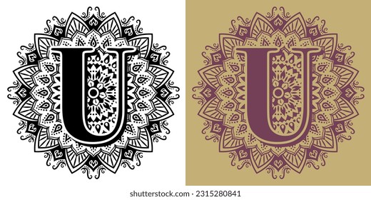 Openwork mandala icon." The letter "U".