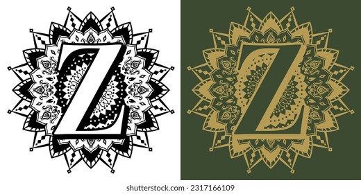 Openwork mandala icon." The letter "Z".