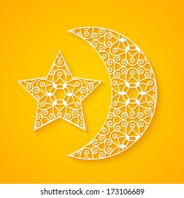 Openwork moon and star for your design