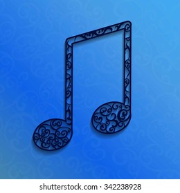  Openwork muzic on blue background
