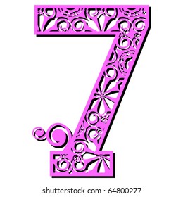 openwork numerals, number seven