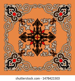 Openwork ornament based on hot Mexico, made in warm colors.