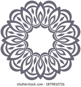 Openwork ornament of gray color on a white background.