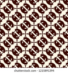 Openwork ornament. Lacy background. Ethnic and tribal wallpaper. Ornamental seamless surface pattern design. Repeated abstract geometric figures. Digital paper, textile print. Vector illustration