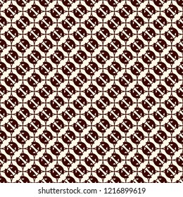 Openwork ornament. Lacy background. Ethnic and tribal wallpaper. Ornamental seamless surface pattern design. Repeated abstract geometric figures. Digital paper, textile print. Vector illustration