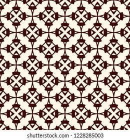 Openwork ornament. Lacy background. Ethnic and tribal wallpaper. Ornamental seamless surface pattern design. Repeated abstract geometric figures. Digital paper, textile print. Vector illustration