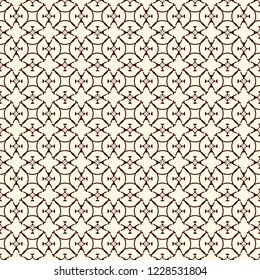 Openwork ornament. Lacy background. Ethnic and tribal wallpaper. Ornamental seamless surface pattern design. Repeated abstract geometric figures. Digital paper, textile print. Vector illustration