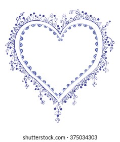 openwork ornate heart frame