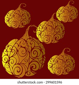 openwork pattern of colorful pumpkins