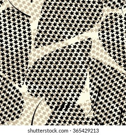 Openwork pattern, leaves, seamless vector background.