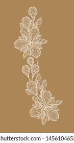 Openwork pattern of maple seeds. Ethnic floral motif