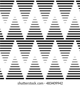 Openwork pattern of the triangle mesh, seamless vector background.