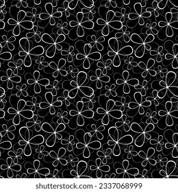 Openwork seamless black and white pattern abstract flowers. Decorative background. Vector illustration.  Design for web, wrapping, wallpaper, textile.