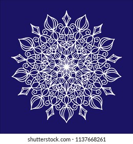 Openwork snowflake for design. Pattern for laser or plotter cutting.