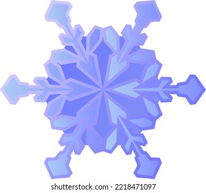 Openwork snowflake in modern style. color blue gradient. Vector illustration of the weather icon. Isolated vector illustration. creative vector illustration