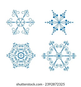 openwork snowflakes concept, isolated snowflakes, snow, winter
