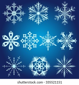 openwork snowflakes on a blue background