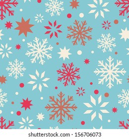 Openwork snowflakes seamless pattern. Winter endless background