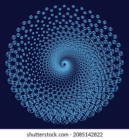 Spiraldesign-Element für offene Arbeiten. Abstraktes Vektorbild