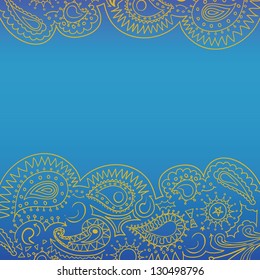 openwork for text, square banner blue and yellow