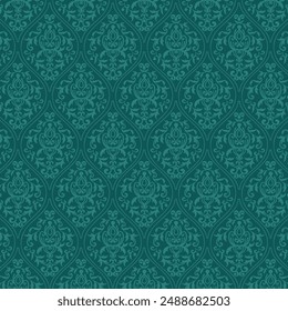 Openwork vector color pattern.Vector seamless pattern with a beautiful ornament on a green background.