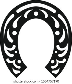 Openwork vector horseshoe for decor and laser cutting