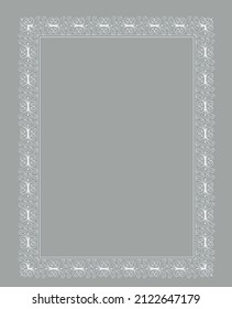 openwork white frame with shadow on gray background