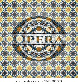 Opera arabesque badge. arabic decoration.
