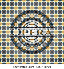 Opera arabesque style badge. arabic decoration.