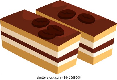Opera cake, illustration, vector on white background