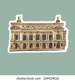 Opera Garnier, Paris, France. Vector illustration 