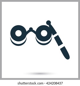 Opera glasses icon on the background