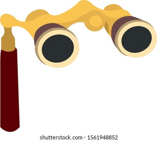 Gafas de ópera, ilustración, vector sobre fondo blanco.