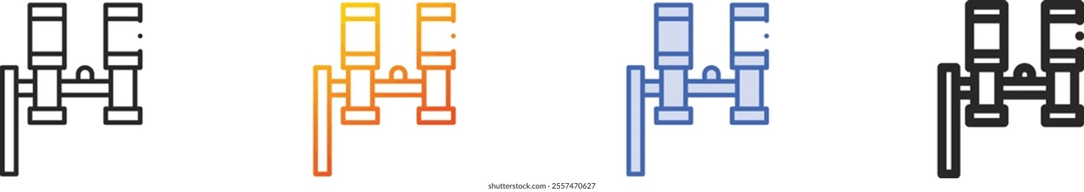 opera icon.Thin Linear, Gradient, Blue Stroke and bold Style Design Isolated On White Background