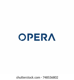 Opera Letter with Dialog Chat Bubble Logo Vector
