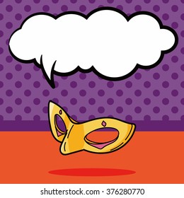 opera mask doodle, speech bubble