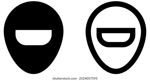 Opera Performer Mask Icon. Comedy Mask. Masquerade Mask, Comic Vector Icon for Theater or Carnival.