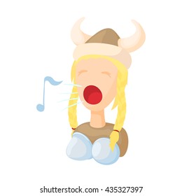 Opera singer icon in cartoon style