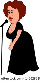 Opera singer, illustration, vector on white background.