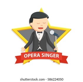 opera singer man in star emblem