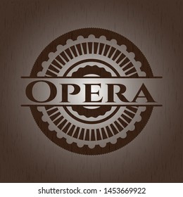 Opera wooden emblem. Vintage. Vector Illustration.