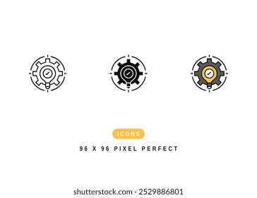 Ícone Operar. Ilustração Gráfica Do Pictograma De Configuração De Engrenagem De Ciclo. Ícone de Linha Simples Isolado para Infográfico, Aplicativo e Botão da Web.
