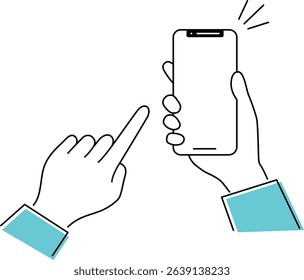 Operate the smartphone screen with your finger
